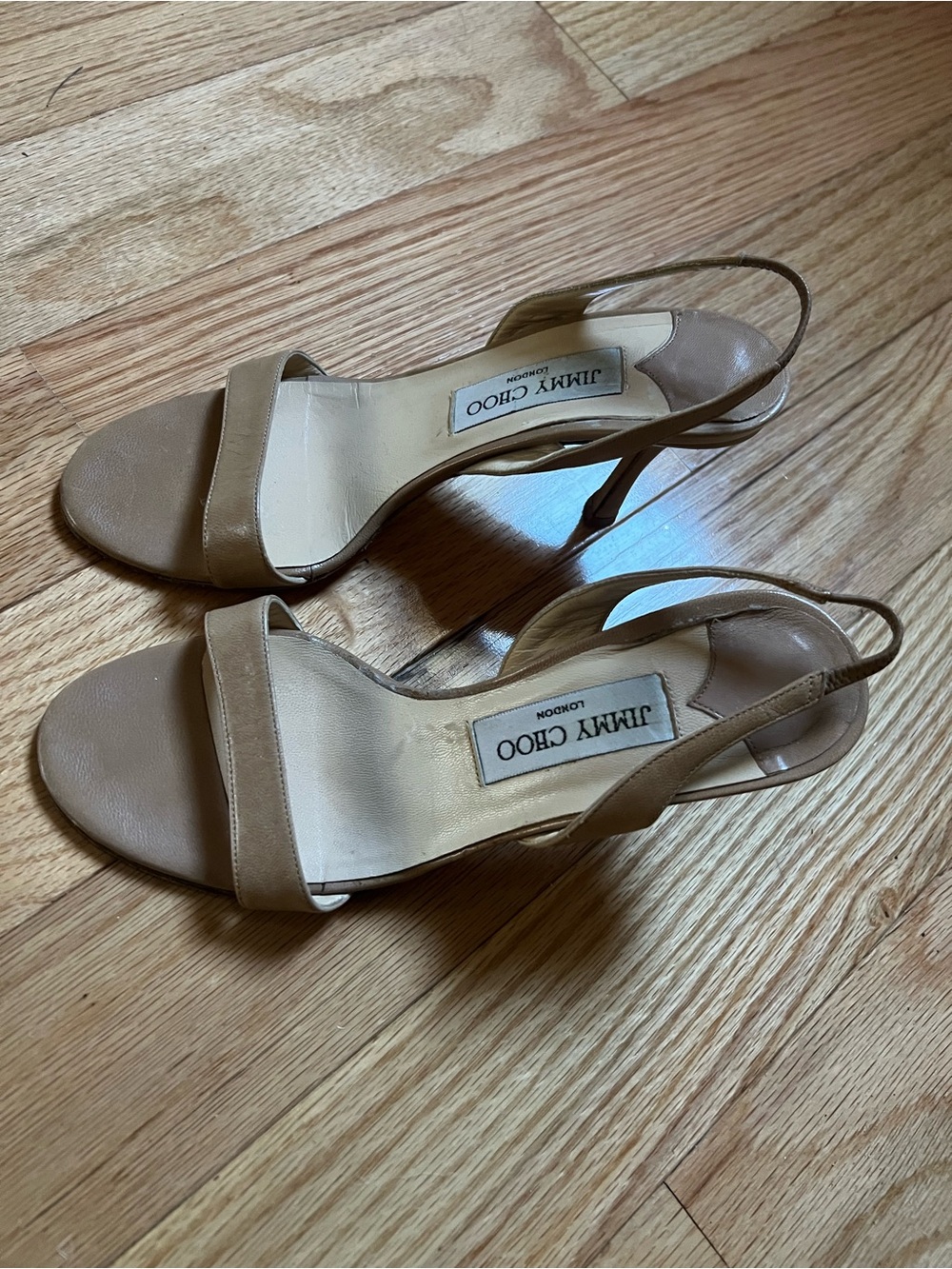 Jimmy Choo Tan Leather Slingback Heels